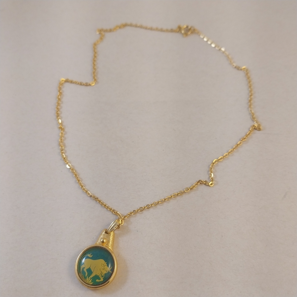 Gold Buffalo Pendant Necklace - Picture 6 of 15